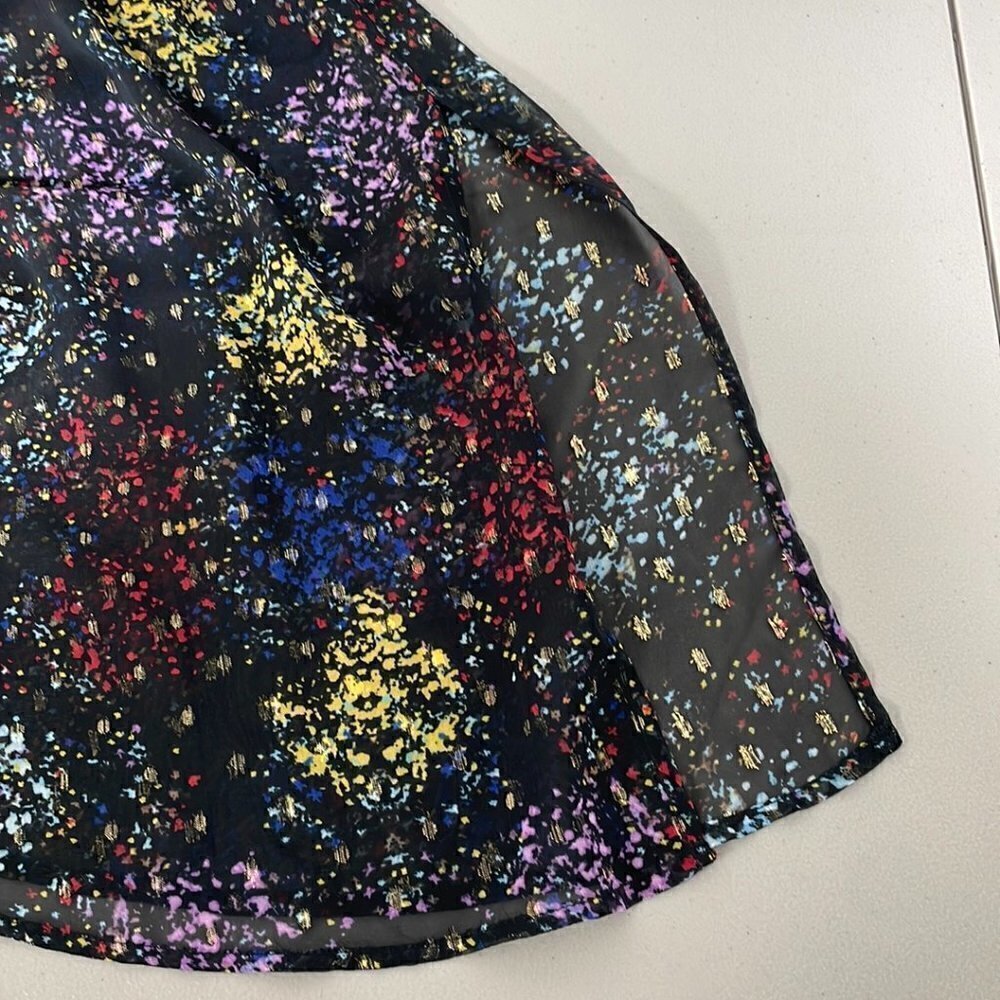 Free People Sheer Mini Dress Flowy Sleeves Shirred Black Size Medium Open Back - Picture 12 of 17